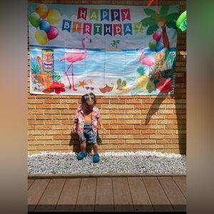 Tropical Happy Birthday Banner